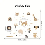 3pcs Cartoon Cute Leopard Elephant Lion Rainbow Animal Wall Stickers