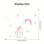 Cartoon Cute Unicorn Rainbow Princess Theme Removable Wall Stickers
