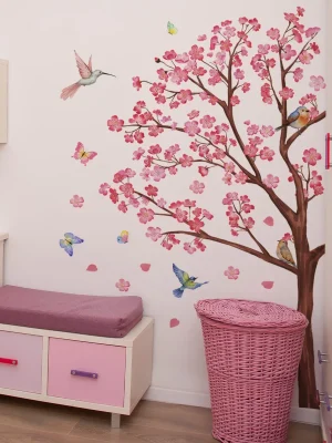 Peach Blossom Tree Removable Wall Sticker