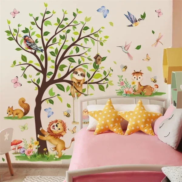 Large Jungle Animals Theme Removable Wall Stickers