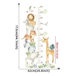 3PC Cartoon Animal Height Ruler Wall Stickers