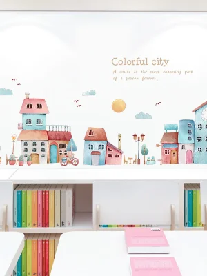 Creative Cartoon City Wall Stickers