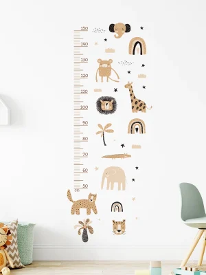 Cartoon Animals Height Wall Sticker