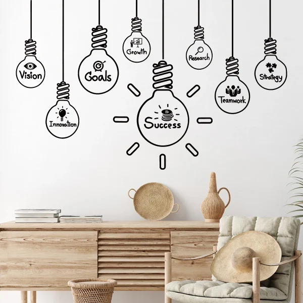 Inspired Art Light Bulb Design Wall Stickers