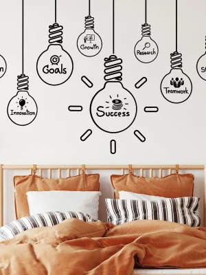 Inspired Art Light Bulb Design Wall Stickers