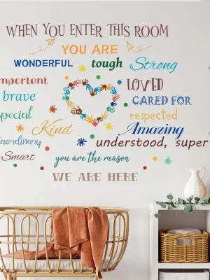 Creative colorful family motto sticker