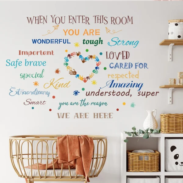 Creative colorful family motto sticker