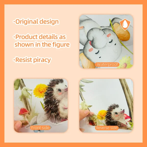 Cute Hedgehog Hippo Fox Rabbit Lion Animal Wall Sticker