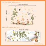 Cute Hedgehog Hippo Fox Rabbit Lion Animal Wall Sticker