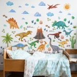 Dinosaur Wall Decals, Dino Alphabet Wall Stickers