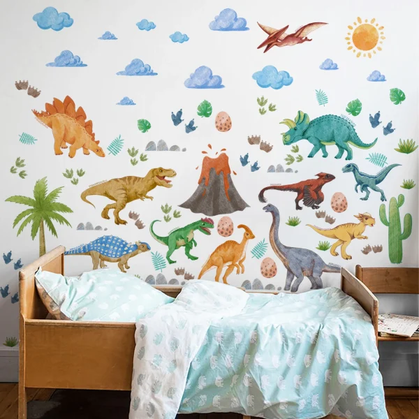 Dinosaur Wall Decals, Dino Alphabet Wall Stickers