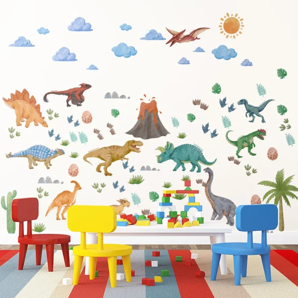Dinosaur Wall Decals, Dino Alphabet Wall Stickers