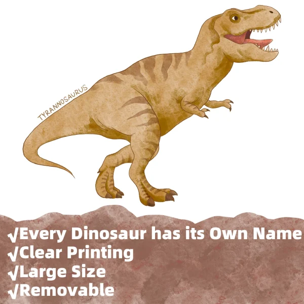 Dinosaur Wall Decals, Dino Alphabet Wall Stickers