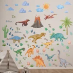 Dinosaur Wall Decals, Dino Alphabet Wall Stickers