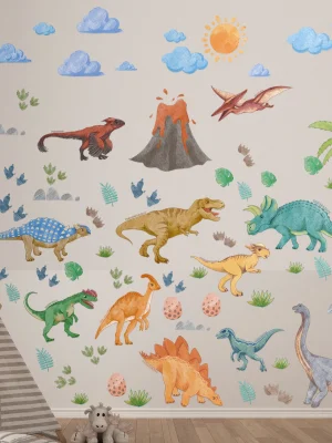 Dinosaur Wall Decals, Dino Alphabet Wall Stickers