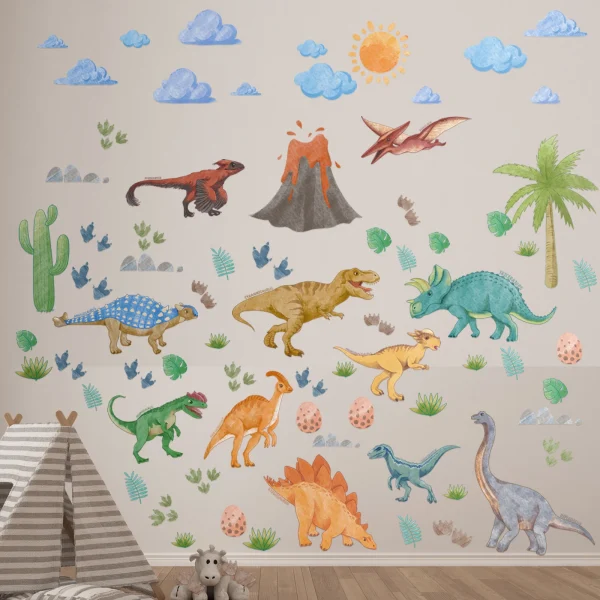 Dinosaur Wall Decals, Dino Alphabet Wall Stickers