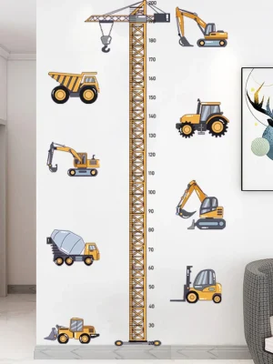 Construction Vehicle Tower Crane Wall Stickers