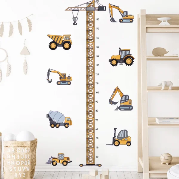 Construction Vehicle Tower Crane Wall Stickers