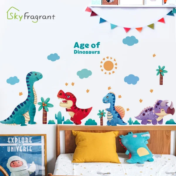 Cartoon Cute Dinosaur Animals Wall Stickers
