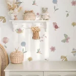 Pink Butterfly Flowers Birds Wall Stickers