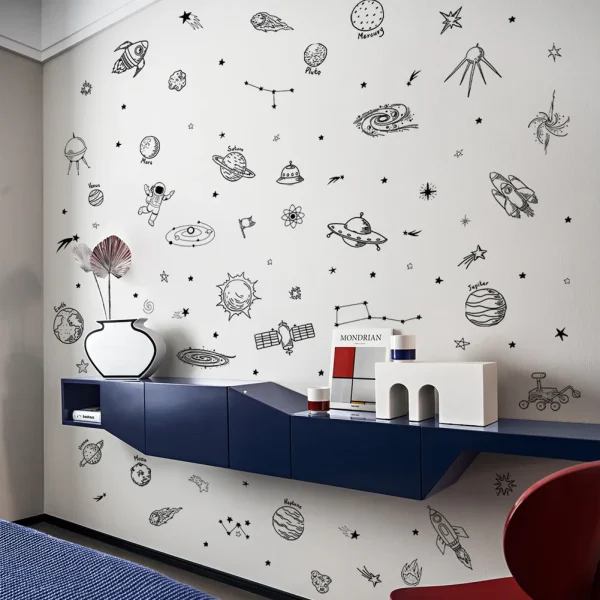 Cartoon Universe Theme Pattern Wall Sticker