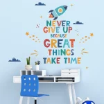 Personalized English Letters Rocket Wall Stickers