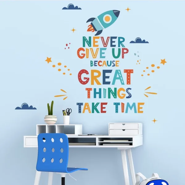 Personalized English Letters Rocket Wall Stickers