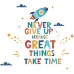 Personalized English Letters Rocket Wall Stickers