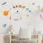 Creative Travel Planet Space Astronaut Wall Stickers