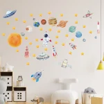 Creative Travel Planet Space Astronaut Wall Stickers