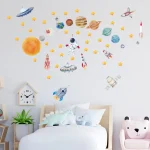 Creative Travel Planet Space Astronaut Wall Stickers