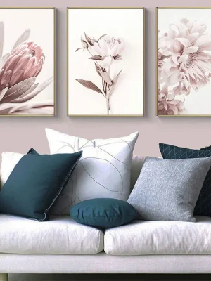 Modern Pink Flower Art Canvas Painting Prints