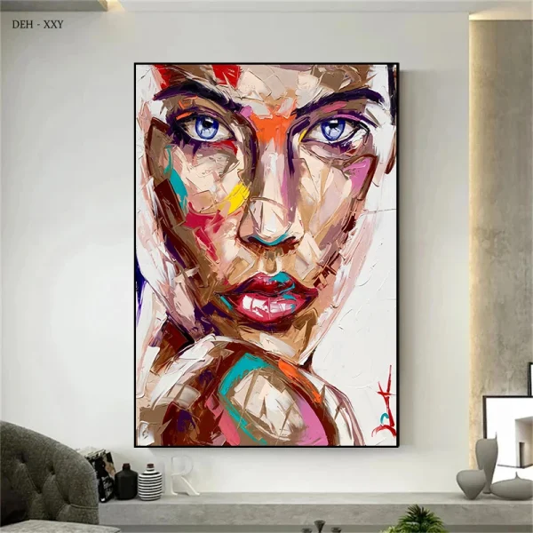 Abstract Woman Face Art Canvas Painting Prints