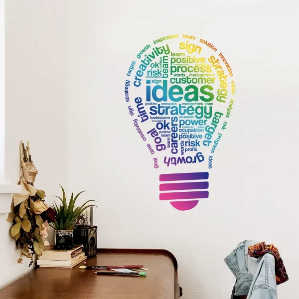 English Light Bulbs Get Inspiration Creative Wall Stickers