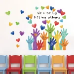 Cartoon Cute Palm Graffiti Multi Color Love Wall Stickers