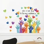 Cartoon Cute Palm Graffiti Multi Color Love Wall Stickers