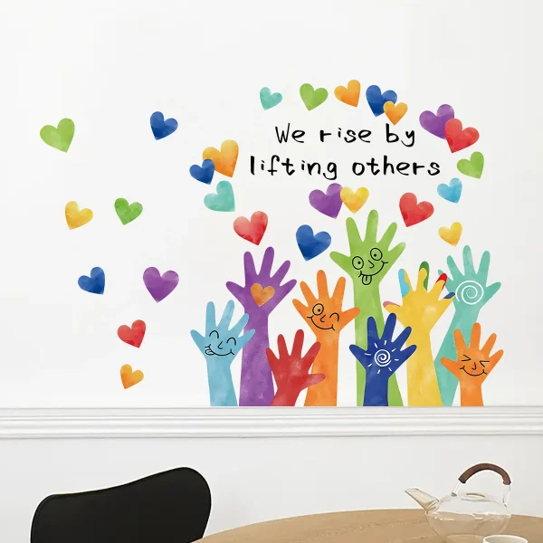 Cartoon Cute Palm Graffiti Multi Color Love Wall Stickers