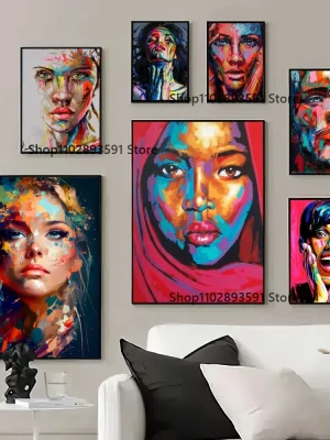 1pc  Abstract Portrait Oil Paintings Poster