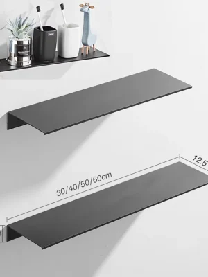Baderomshylle i aluminium – makeup- og sjampohylle