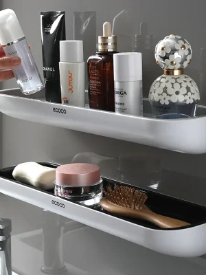 Bathroom Storage Shelf Wall Mounted Shower Organizer Shelves Detachable Drain Rack Kitchen Spice Container Home Storage Holder