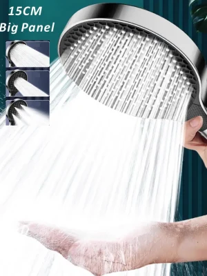 Dusjhode med 15 cm panel – høytrykk, vannbesparende og filter