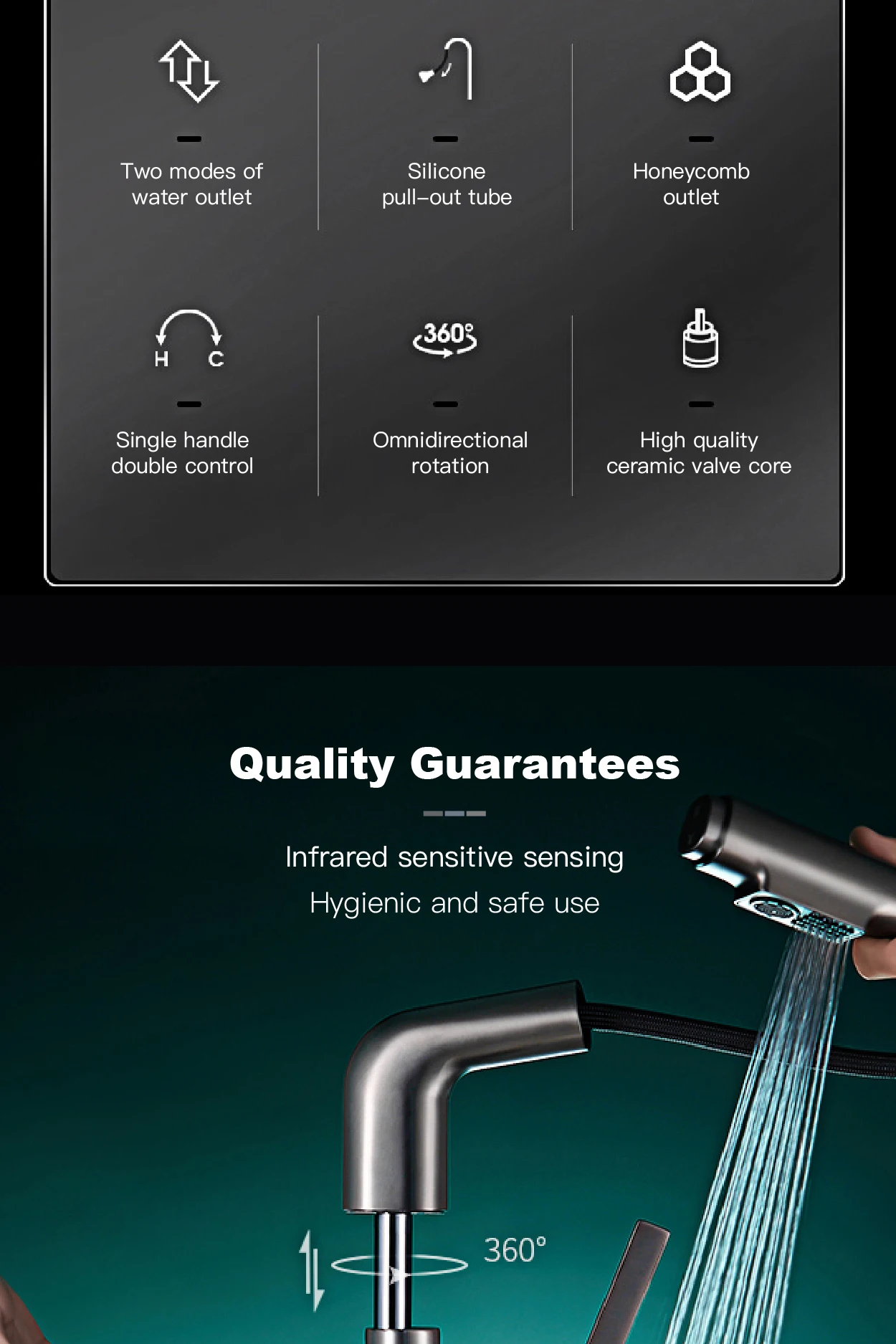Aitana multifunksjonell servantbatteri med intelligent induksjon og digitalt display