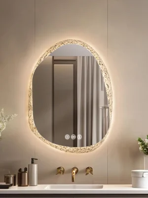 70/80/90cm LED Baderomsspeil med Baklys og 3 Fargeinnstillinger - Anti dugg