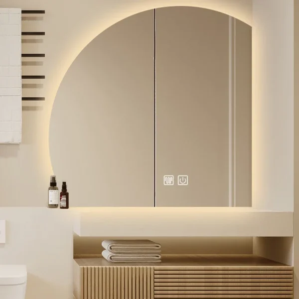 Spesialformet Smart Baderomsspeil med LED Lys, Anti-tåke Vaskebord Makeup Speil, Hotell Dekorativt Speil