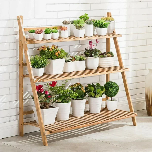 3-Nivå Bambus Plantehylle