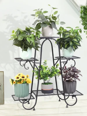 Metall Plantehylle – Trappestativ for Blomster, Hage og Balkong
