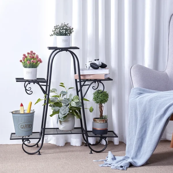 Metall Plantehylle – Trappestativ for Blomster, Hage og Balkong