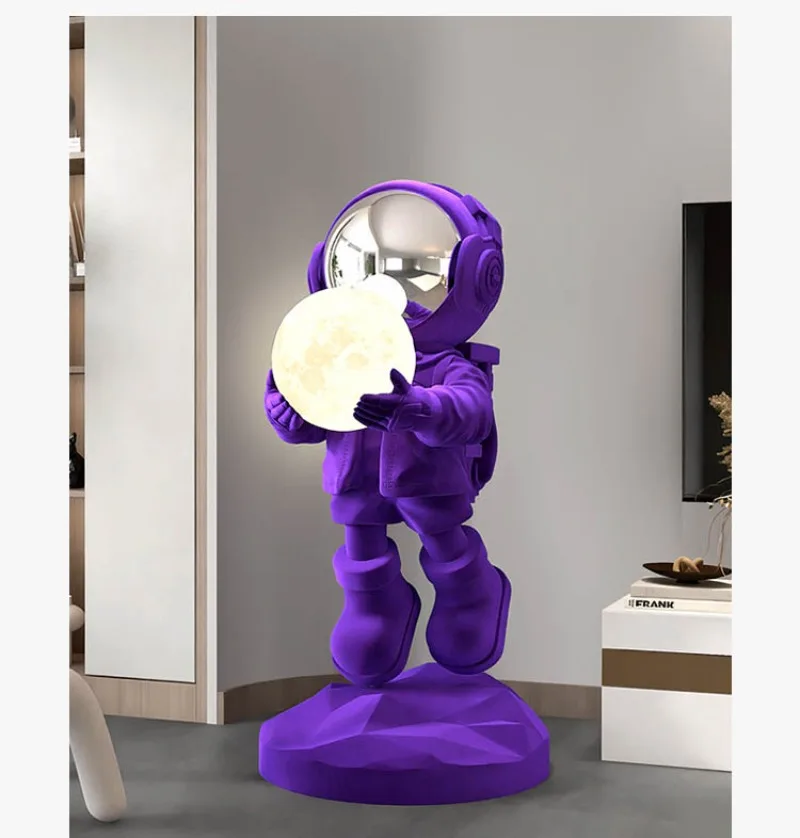 Moderne enkle store stueskulpturer i harpiks – astronautfigur, kreativ skulptur og dekorasjon