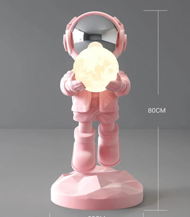 Moderne enkle store stueskulpturer i harpiks – astronautfigur, kreativ skulptur og dekorasjon