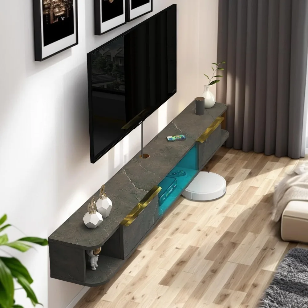 Floatin Stand, Wall Mounted Entertainment CenterMedia Console, Floating Shelves with 2 Doors